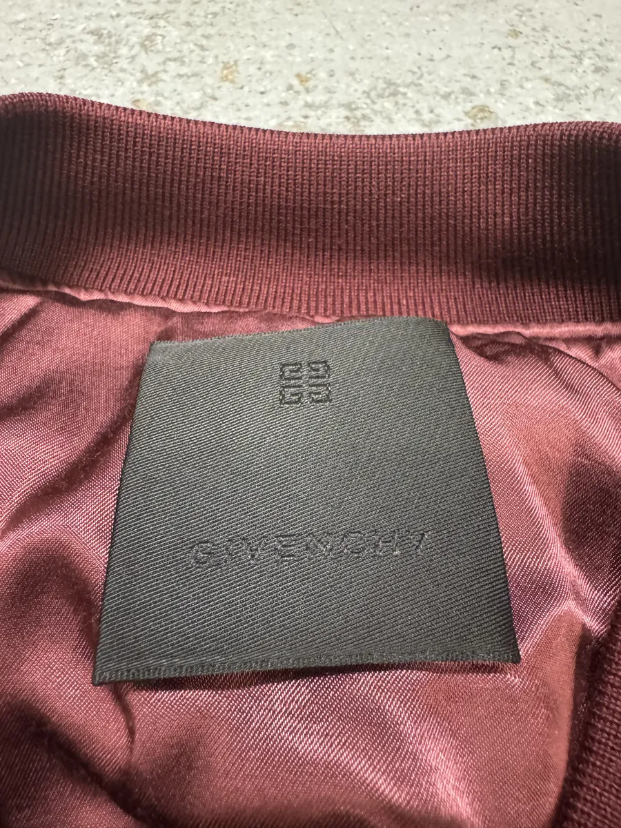 FW2024 Givenchy Bordeaux Velvet Bomber Jacket - Image 17