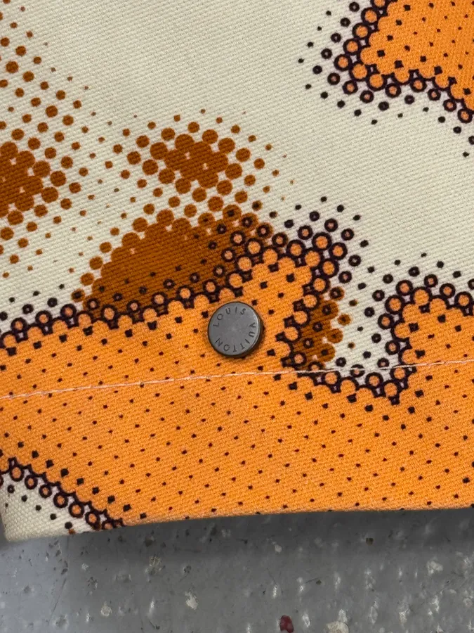 FW2024 Louis Vuitton Orange Map Camo Cotton Hooded Zip-Up Jacket - Image 9
