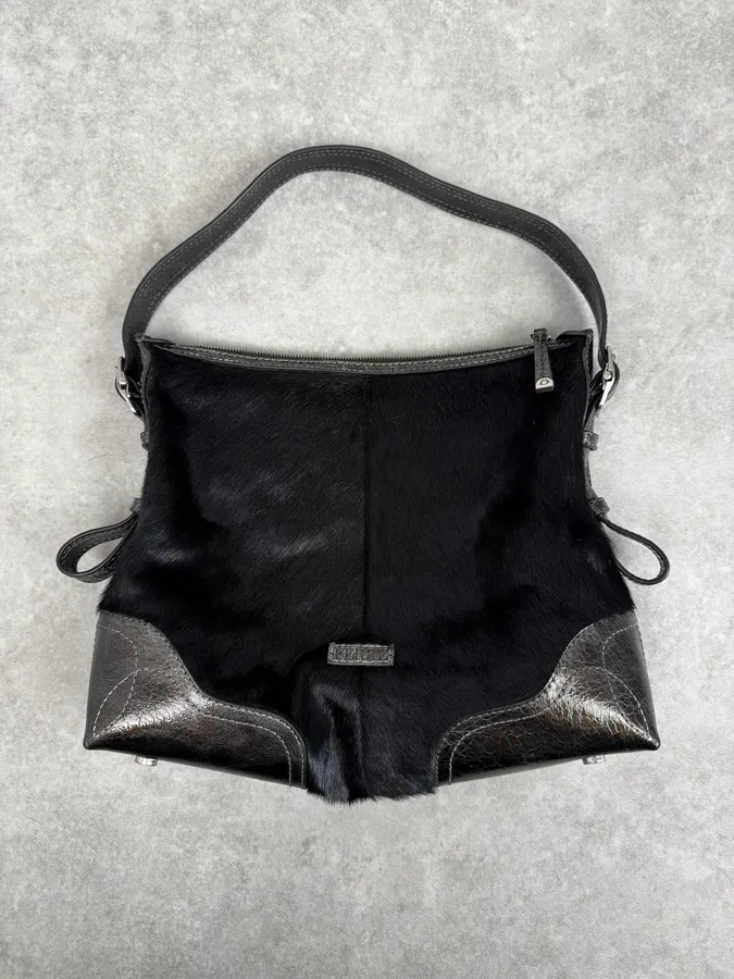 Gianfranco Ferré Black Pony Hair Shoulder Bag - Image 2