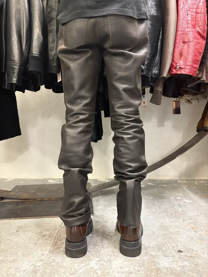 Gianfranco Ferre Brown Leather Pants - Image 5