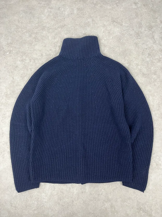 Gianfranco Ferré Navy Wool Buttoned Cardigan Sweater - Image 6