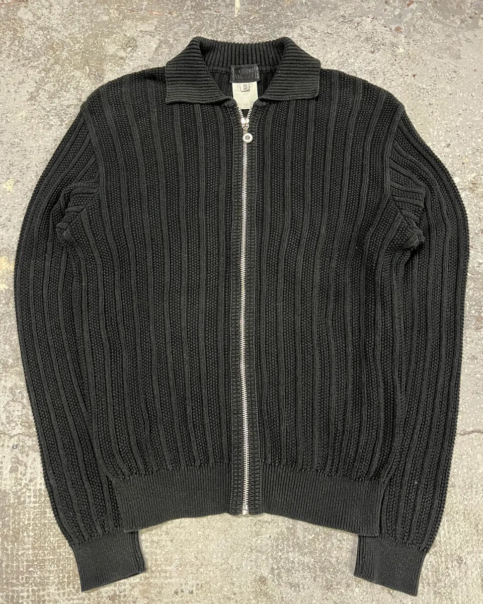 Gianni Versace Black Zip-Up Sweater