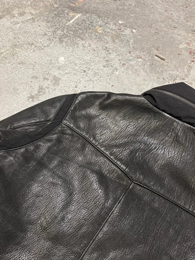 Giorgio Armani Black Hybride Lamb Pure Leather Jacket - Image 13