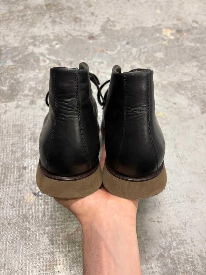 Giorgio Armani Black Leather Pony Hair Boots - Image 6