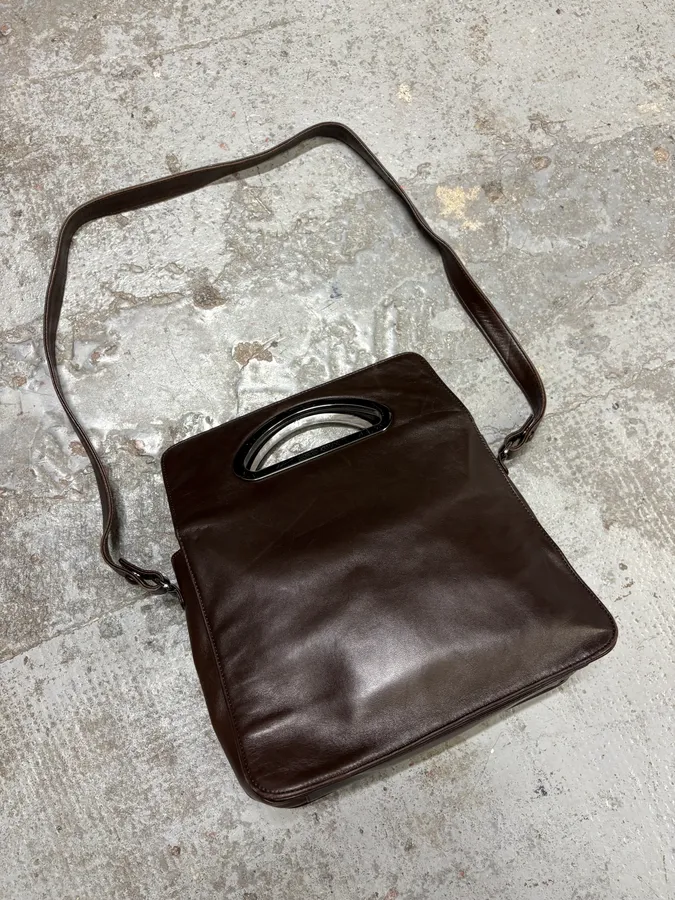 Giorgio Armani Brown Leather Shoulder Bag - Image 4