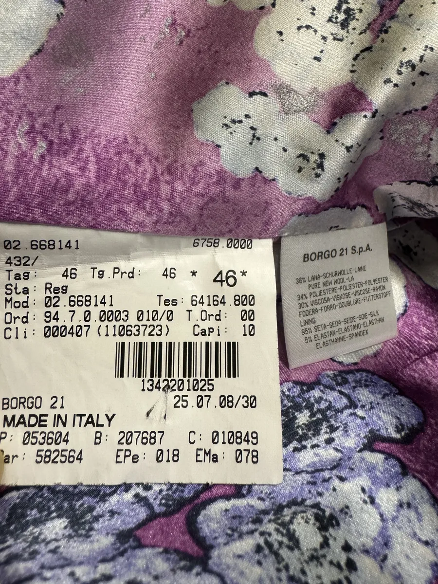 Giorgio Armani Purple Lined Buttoned Jacket - Image 6