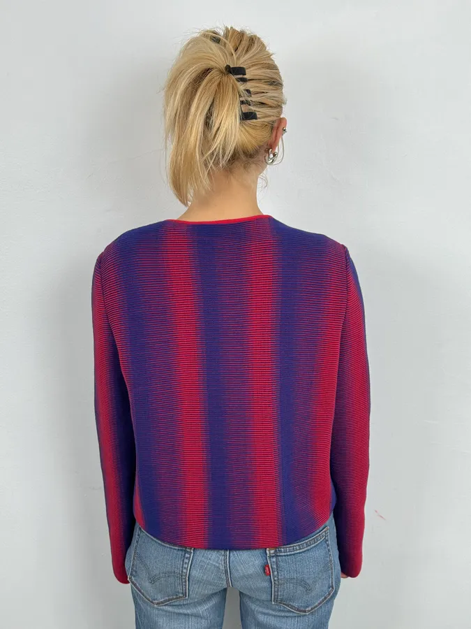Giorgio Armani Red & Blue Gradient Zip-up Jacket - Image 3