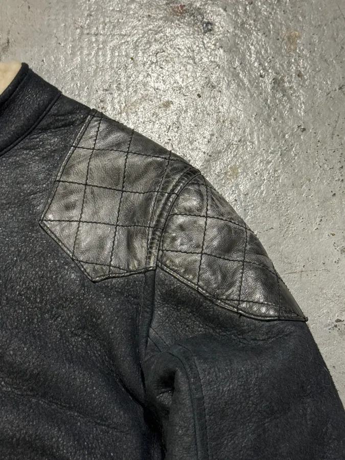 Giorgio Brato Asymmetrical  Padded Shearling Leather Jacket - Image 9