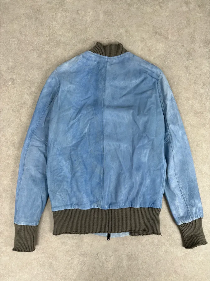 Giorgio Brato Baby Blue Faded Leather Jacket - Image 5