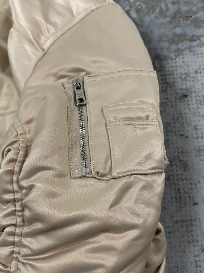 Giorgio Brato Beige Distressed Rebel Bomber Jacket - Image 10
