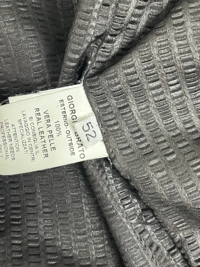 Giorgio Brato Black Leather Perforated Hooded Jacket - Image 11