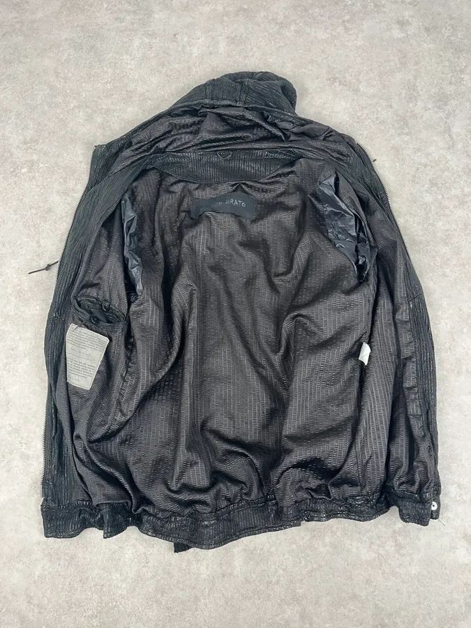 Giorgio Brato Black Leather Perforated Hooded Jacket - Image 8