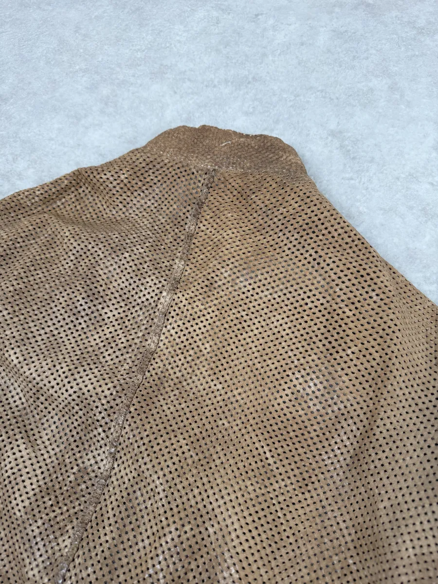 Giorgio Brato Bronze Brown Perfored Italian Leather Jacket - Image 7