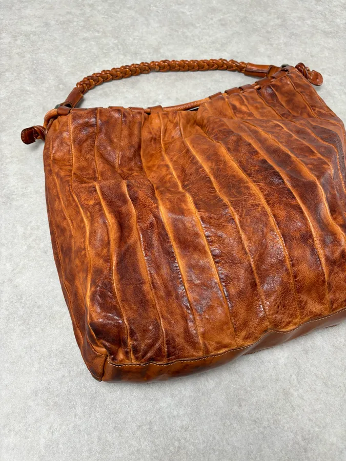 Giorgio Brato Brown Eroded Leather Bag - Image 4