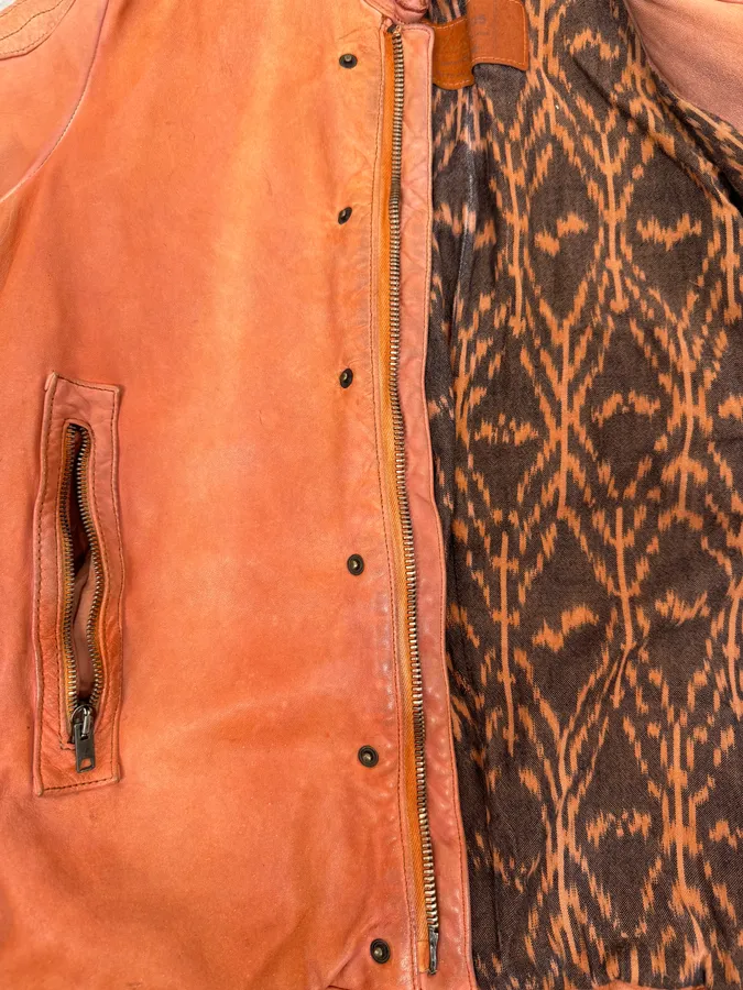 Giorgio Brato Eroded Orange Leather Jacket - Image 13