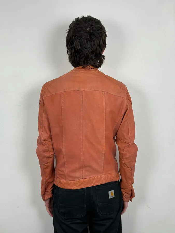 Giorgio Brato Eroded Orange Leather Jacket - Image 3