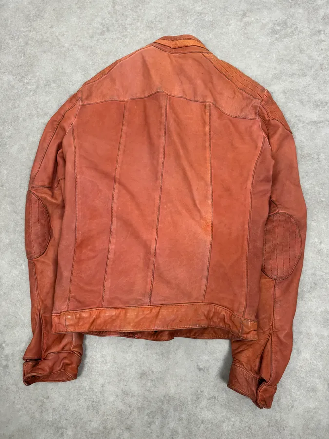 Giorgio Brato Eroded Orange Leather Jacket - Image 5