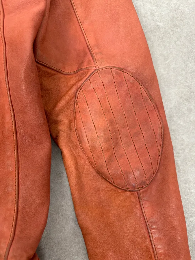 Giorgio Brato Eroded Orange Leather Jacket - Image 8