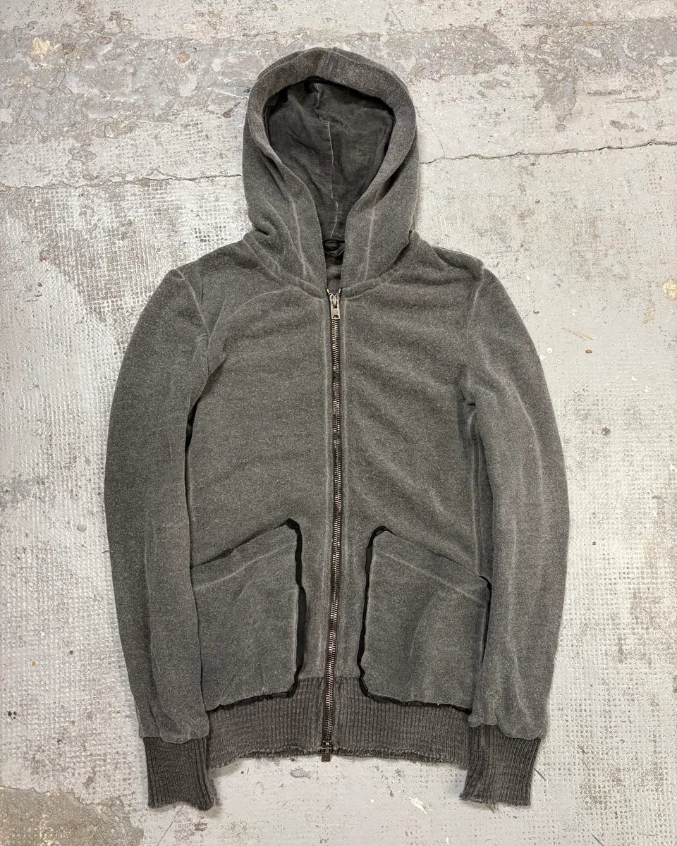 Giorgio Brato Grey Contemporary Zip-up Hooded Sweater
