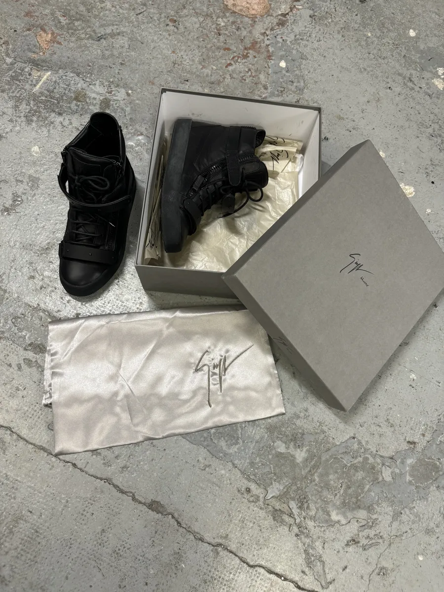 Giuseppe Zanotti Black Scratch High Leather Sneakers - Image 3