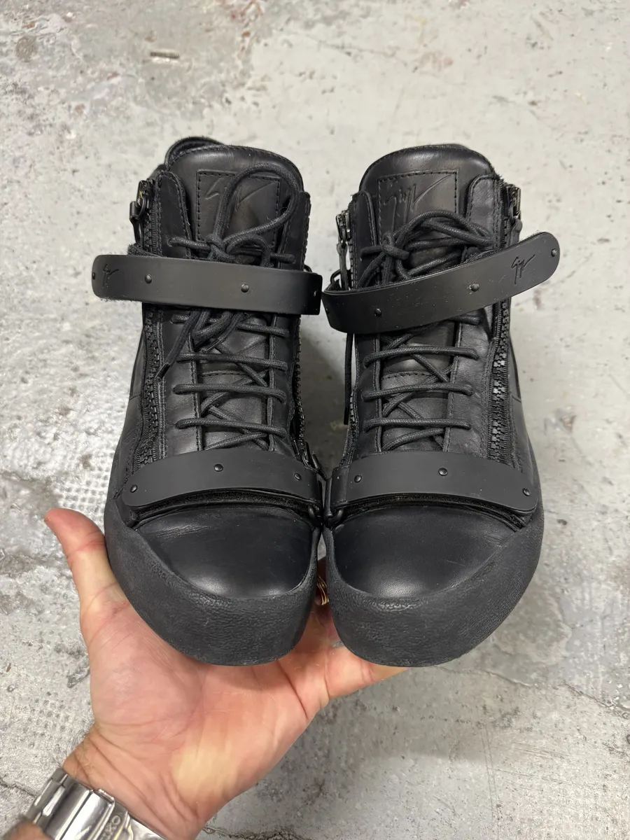 Giuseppe Zanotti Black Scratch High Leather Sneakers - Image 6