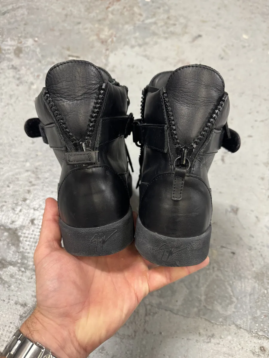 Giuseppe Zanotti Black Scratch High Leather Sneakers - Image 8