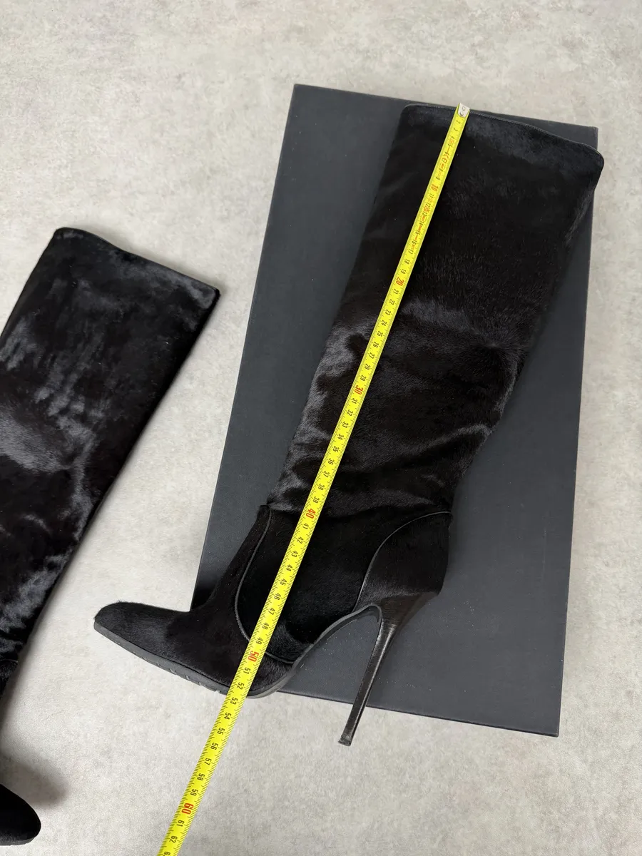 Giuzeppe Zanotti Dark Brown Pony Hair Leather Ankle Heels - Image 11
