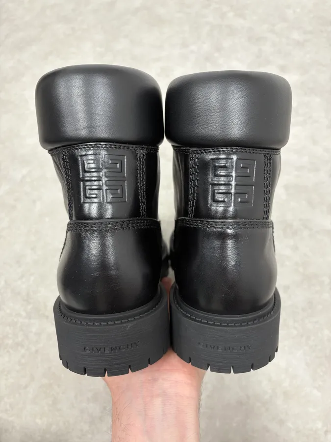 Givenchy 4G Storm Calf Leather Black Lace Up Boots - Image 7