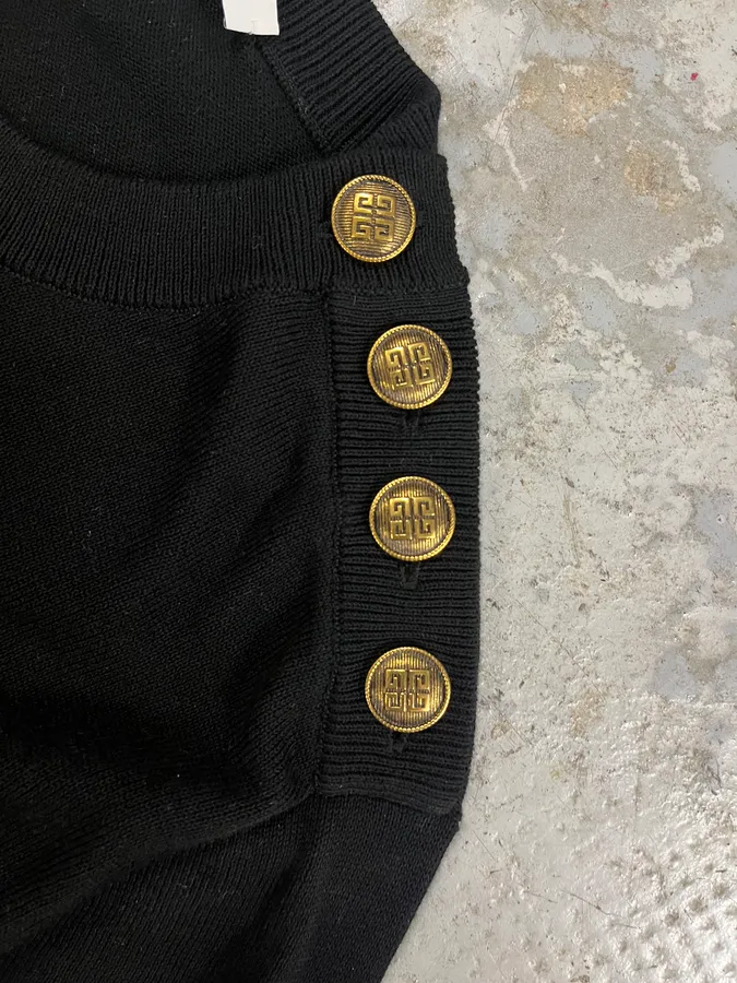 Givenchy Black Gold Buttoned Uniform Sweater - Image 7
