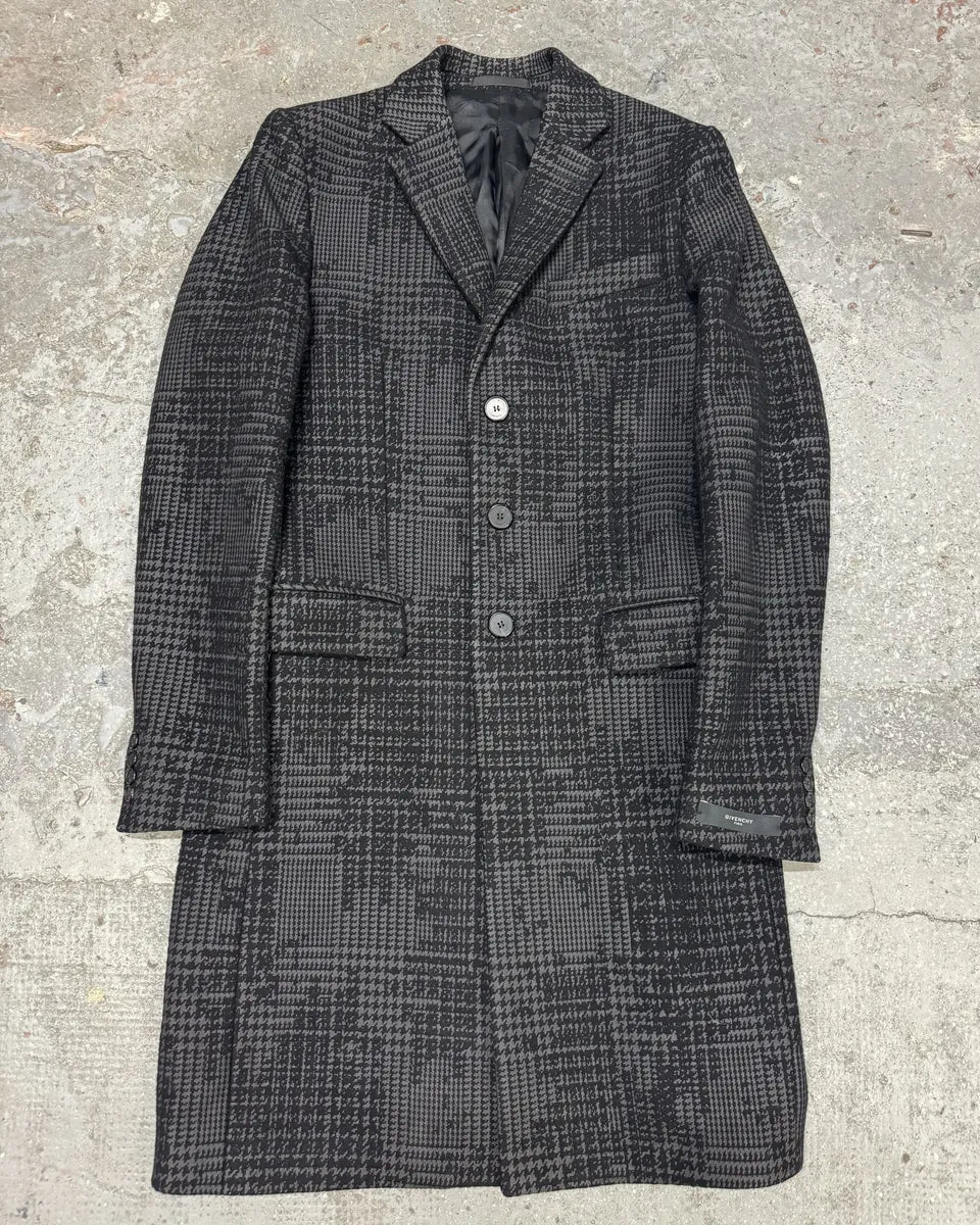 Givenchy Black & Grey Wool Trench Coat