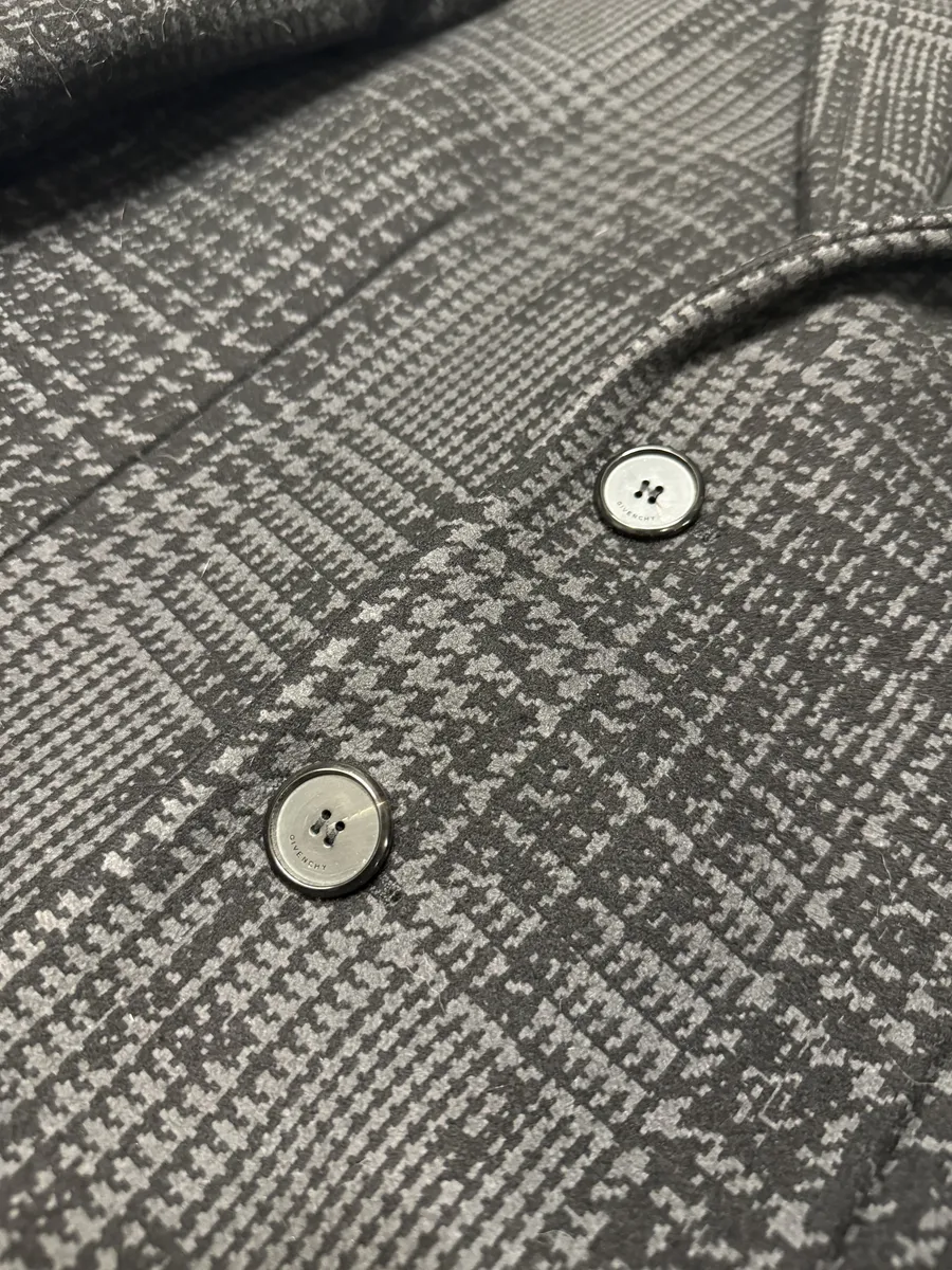 Givenchy Black & Grey Wool Trench Coat - Image 3