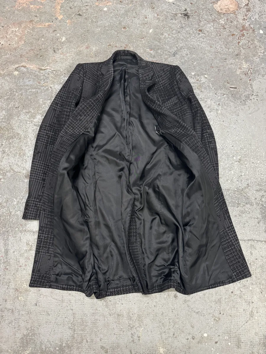 Givenchy Black & Grey Wool Trench Coat - Image 8