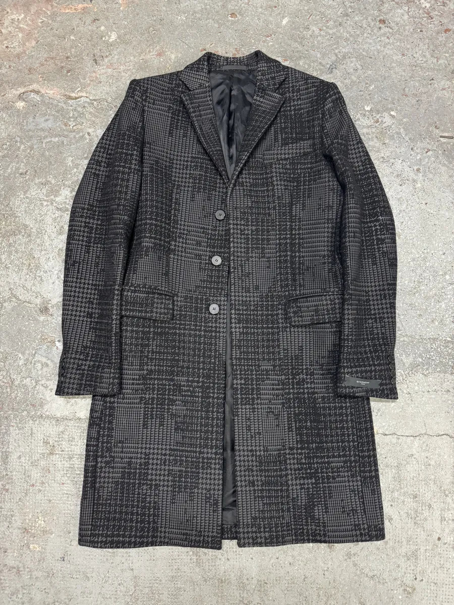 Givenchy Black & Grey Wool Trench Coat - Image 9