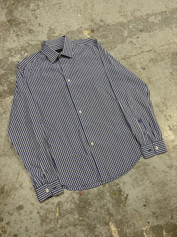 Givenchy Blue & White Contemporary Old Checkered Shirt - Image 4