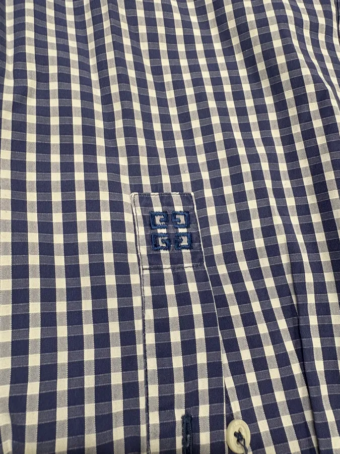 Givenchy Blue & White Contemporary Old Checkered Shirt - Image 7
