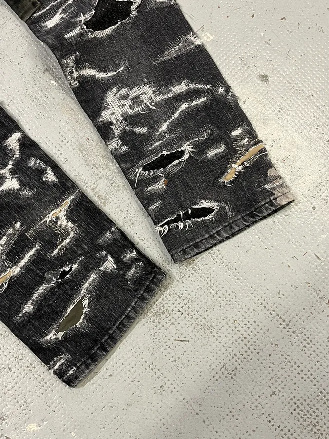 Givenchy Boro Distressed Grey Denim Jeans - Image 9