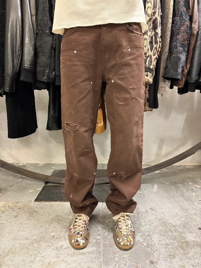 Givenchy Brown Distressed Double Knee Pants