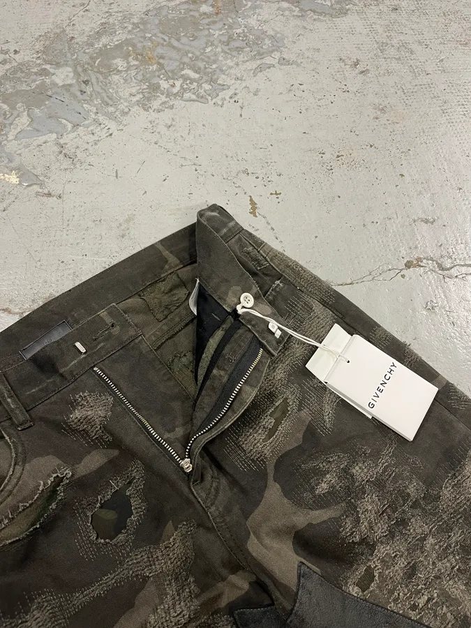 Givenchy Distressed Grey Boro Camo Denim Jeans - Image 12