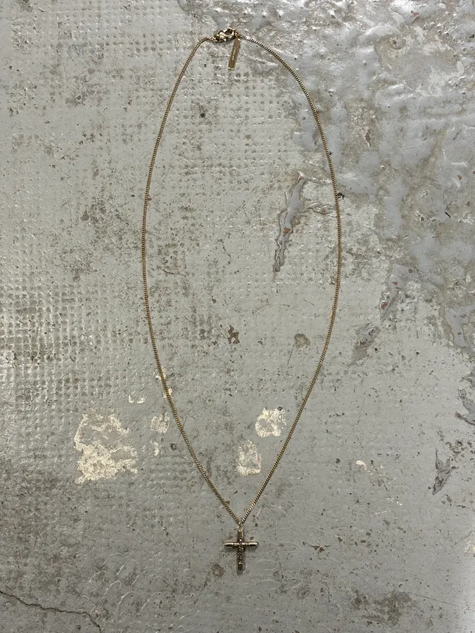 Givenchy Gold Metal Cross Necklace - Image 3