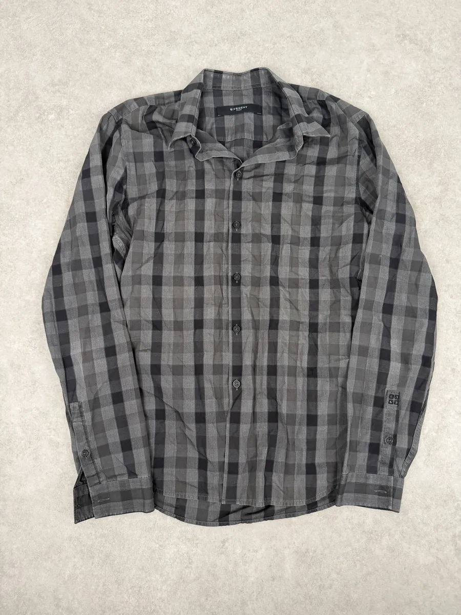 Givenchy Grey Checkered Shadow Shirt
