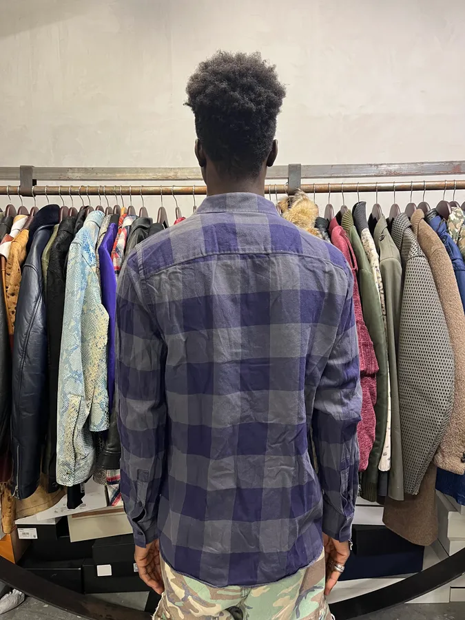 Givenchy Grey & Navy Checkered Shirt - Image 5