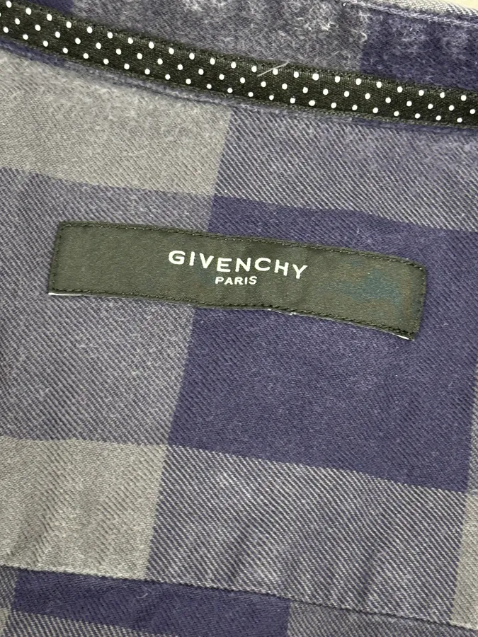 Givenchy Grey & Navy Classy Checkered Shirt - Image 9