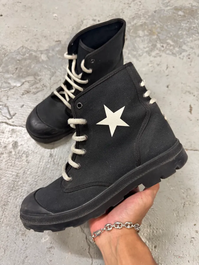Givenchy High Black Canvas Combat Boots - Image 3