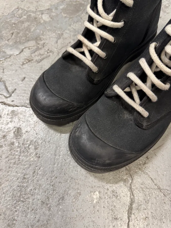 Givenchy High Black Canvas Combat Boots - Image 4