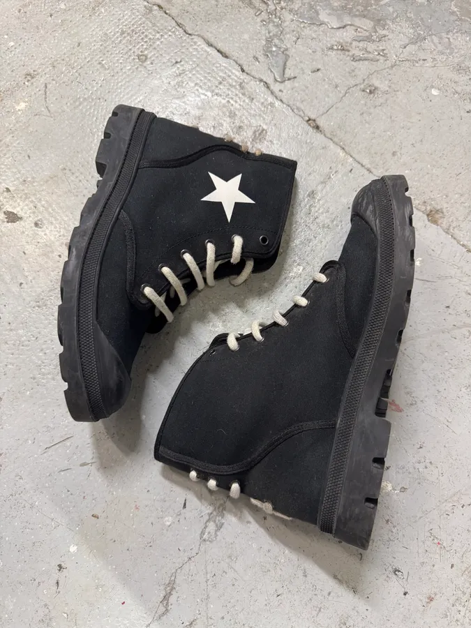 Givenchy High Black Canvas Combat Boots - Image 6