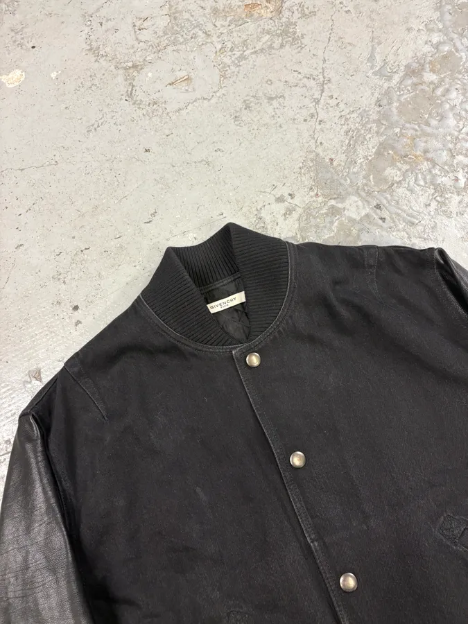 Givenchy Lion Hybrid Buttoned Bomber Leather Jacket - Image 6