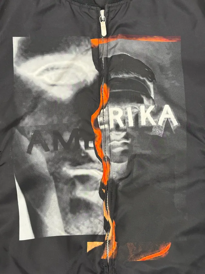 Givenchy Reversible Presley Black & Orange Nylon Bomber Jacket by Riccardo Tisci - Image 15