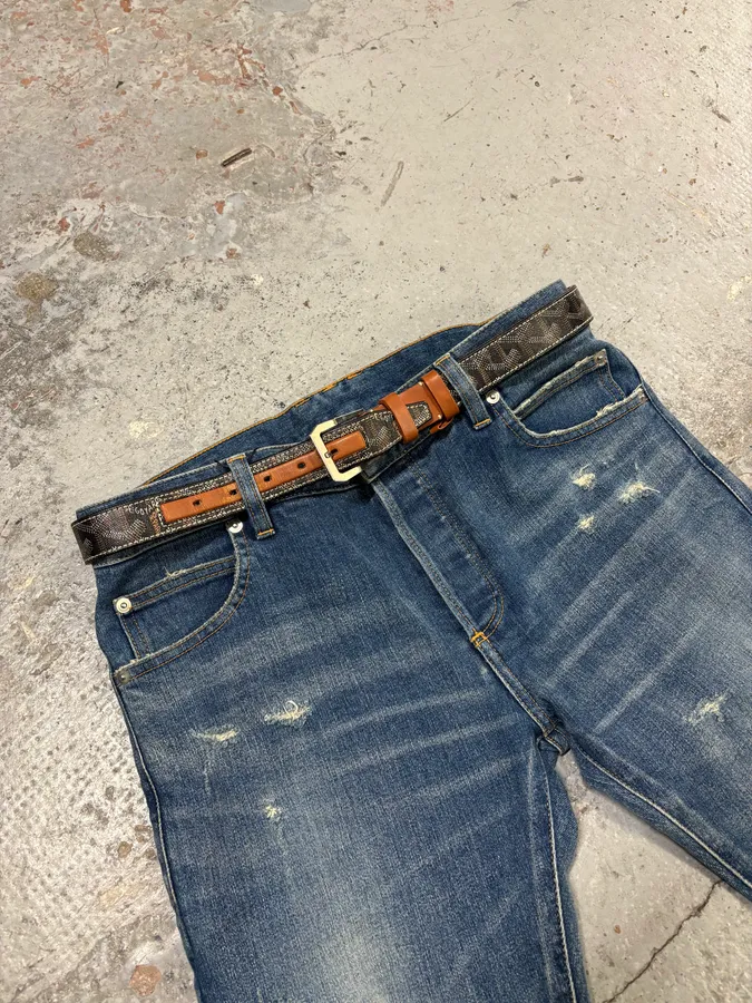 Goyard Grey Signature Leather Belt