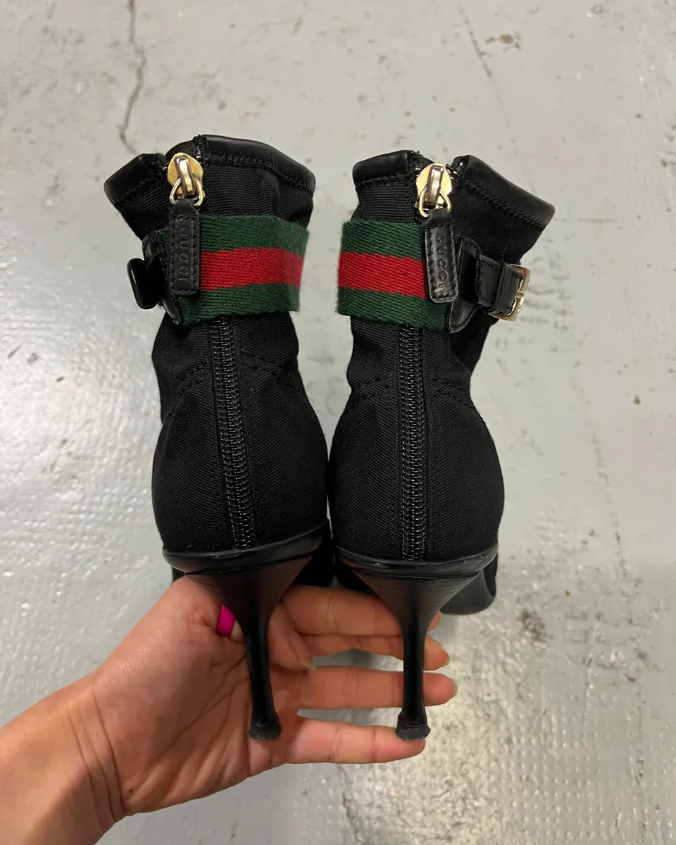 Gucci Black Hybrid Leather Heels - Image 7