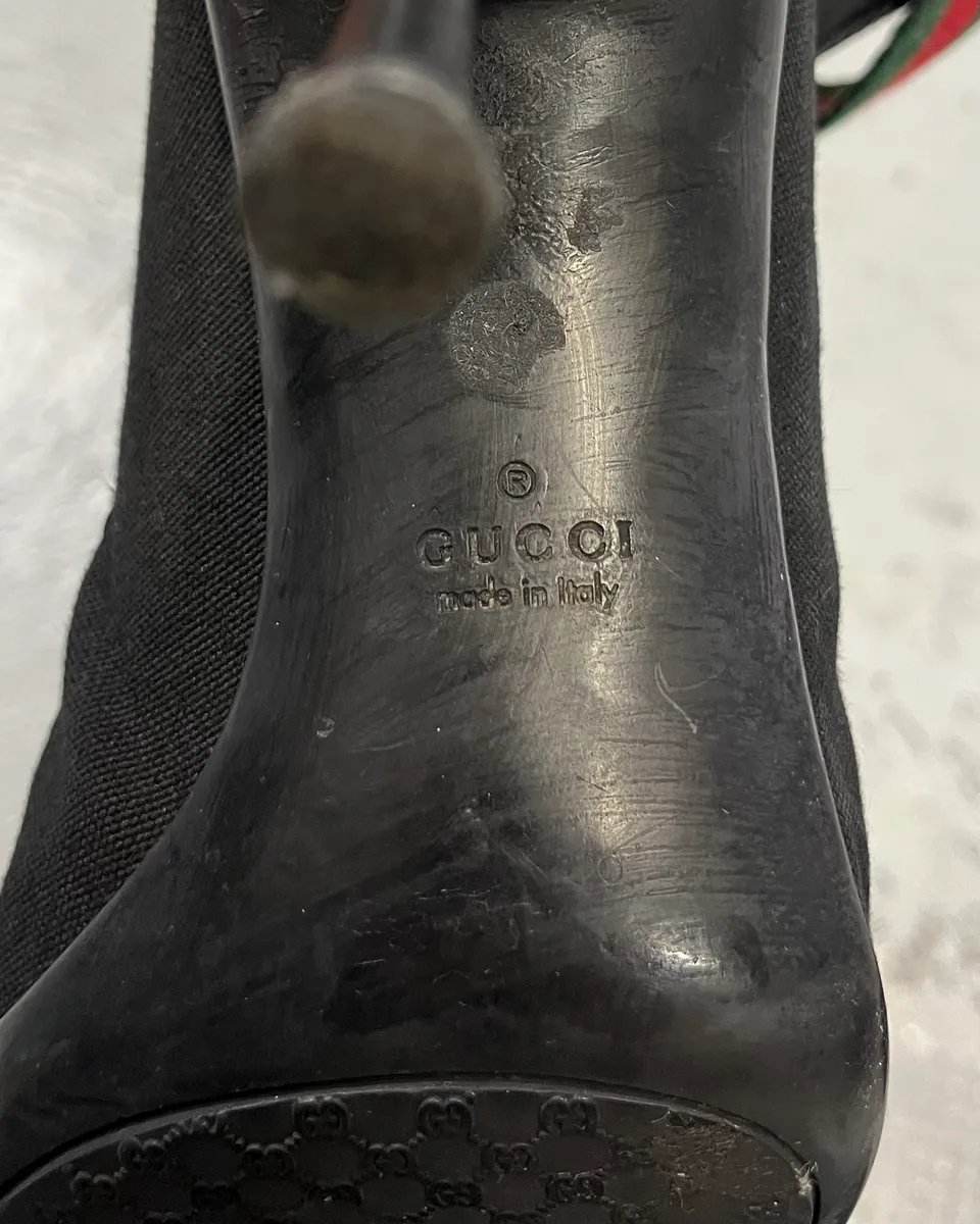 Gucci Black Hybrid Leather Heels - Image 9